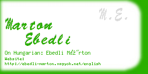 marton ebedli business card